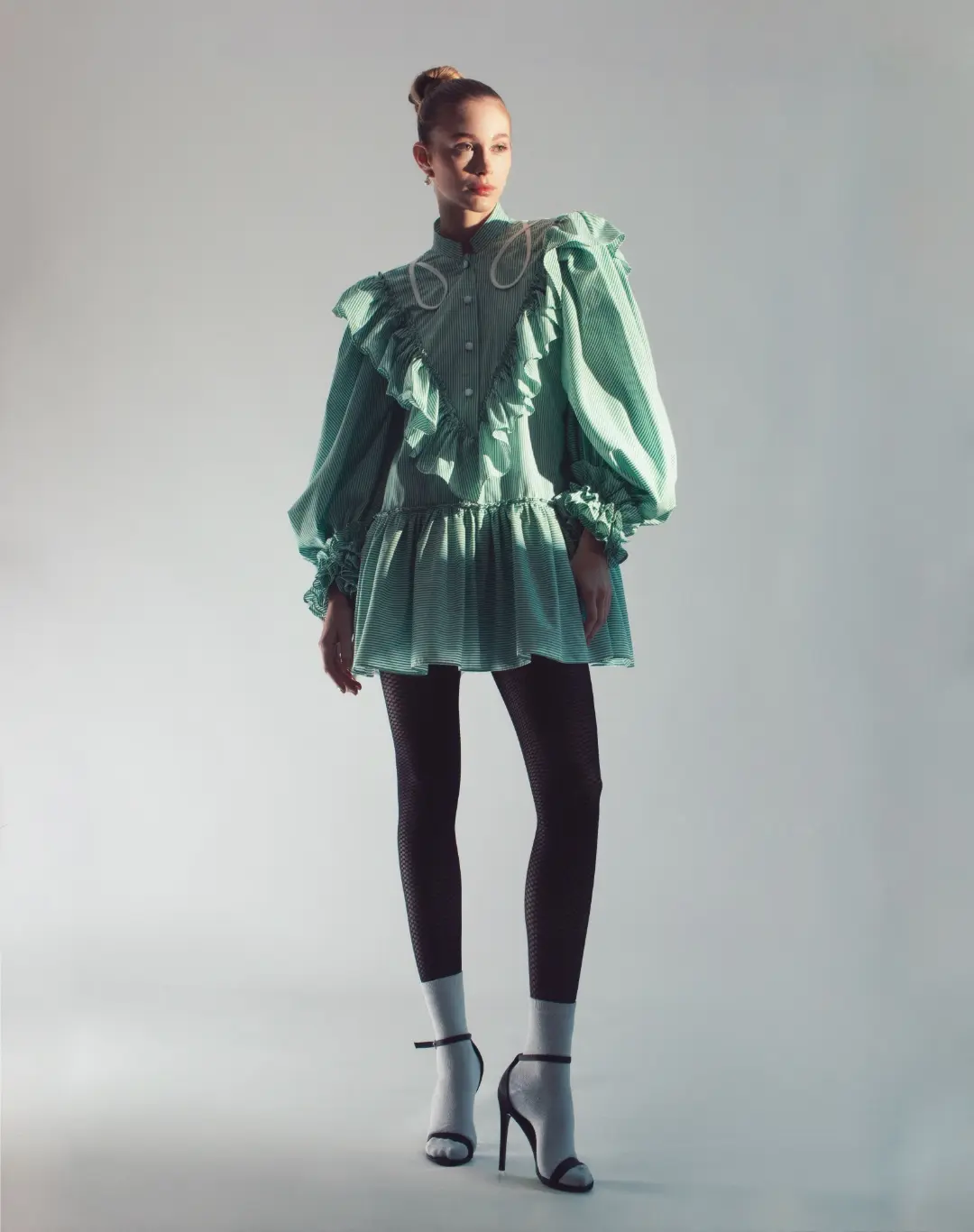 Vestido Vichy Menta con Boleros